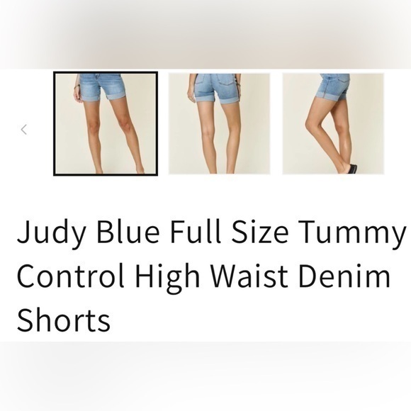 JUDY BLUE High rise Moisture- wicking tummy control shorts - Picture 1 of 11